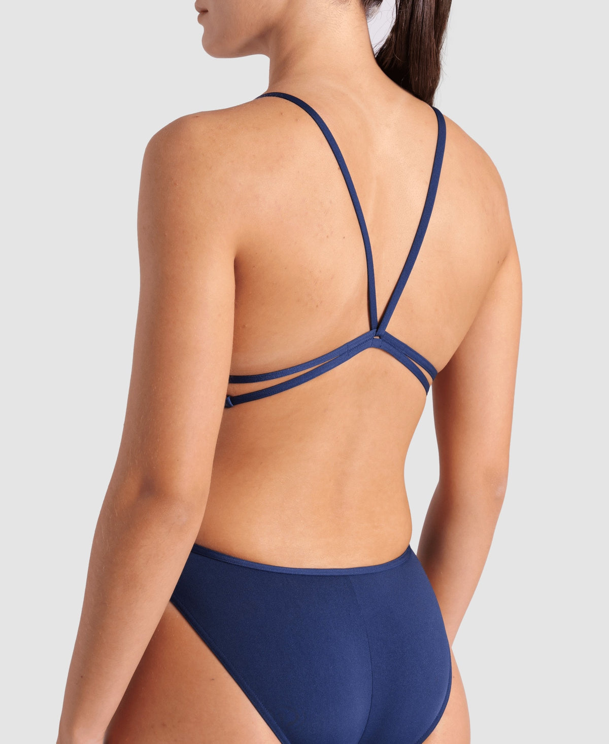 Diamond Color Block Lace Back Solid